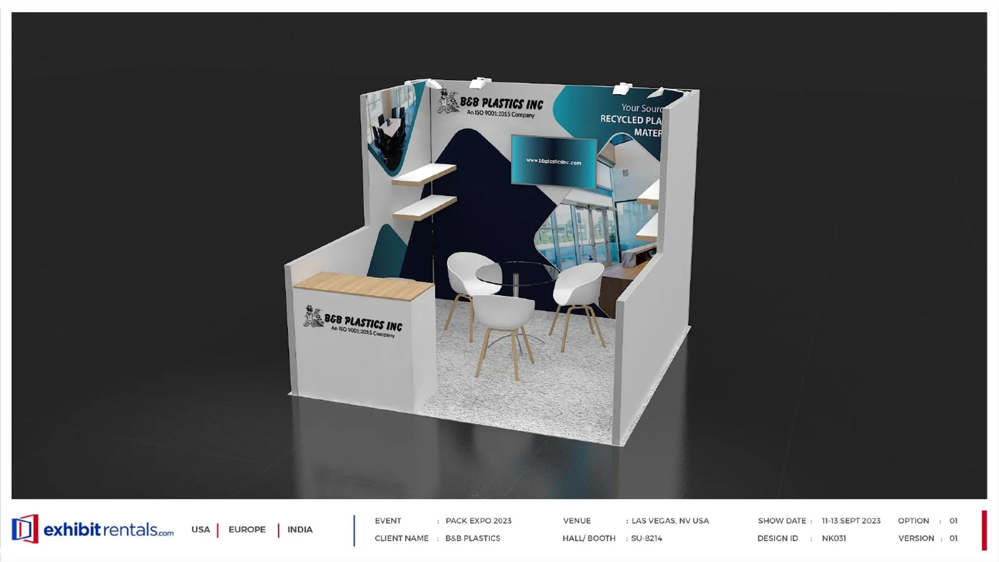 10x10 Inline booth design by Exhibit-Rentals